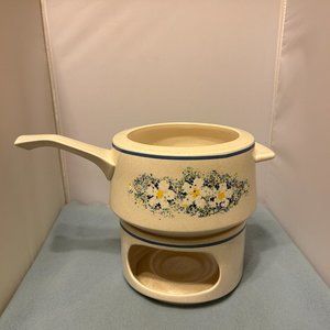Lenox Temperware Dewdrops Fondue Set with metal base